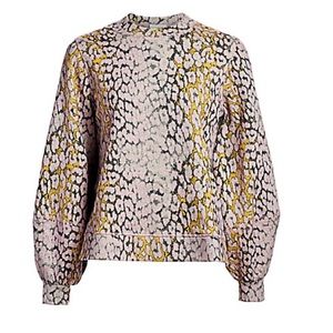 Ganni Puff-Sleeve Cotton Sweatshirt